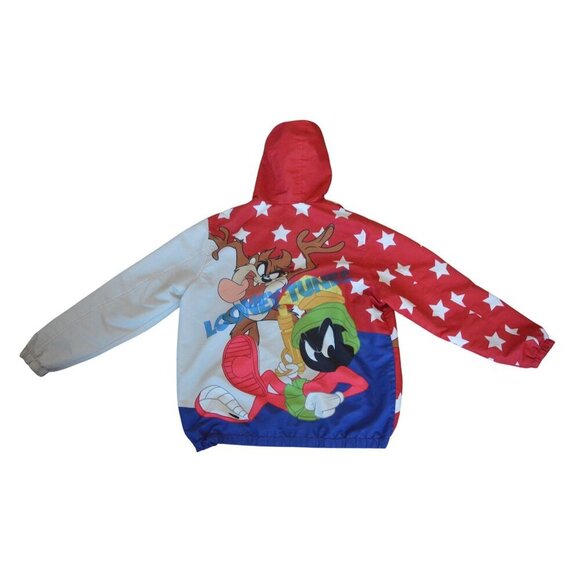 Members Only Looney Tunes Windbreaker Jacket Size Men L  Bugs Bunny Taz - Picture 10 of 11